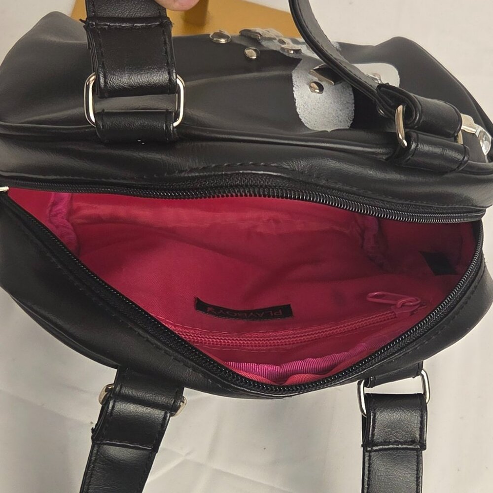 Vintage Y2K Playboy Black Studded Satchel/Handbag - Picture 7 of 7